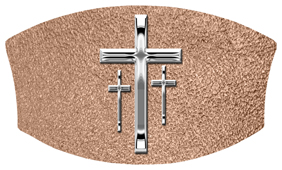 DNSWILL 517 SL SH BZ Silver 3 Crosses Shimmer Bronze Background